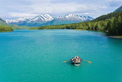 Barque sur la Kenai River - Soldotna - Etat d'Alaska - Etats-Unis