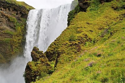 © Marion Jannin - Chutes d'eau de Skogafoss - Région de Sudurland - Islande Chutes d'eau de Skogafoss - Région de Sudurland - Islande