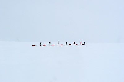 © Joël Le Coz - Ski à pulka au Spitzberg - Norvège Ski à pulka au Spitzberg - Norvège