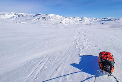 © Edwige Carron - Raid à ski pulka - Hardangervidda - Norvège Raid à ski pulka - Hardangervidda - Norvège