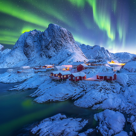 Aurores boréales Norvège Iles Lofoten
