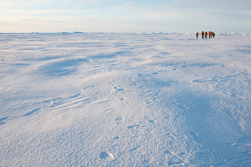 Randonnée en raquettes au Pôle Nord