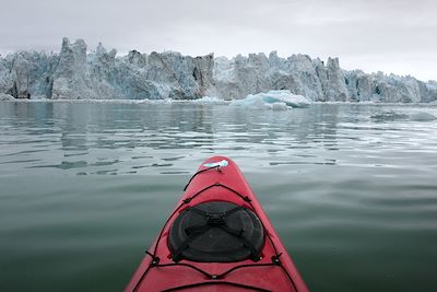 Front de glace en kayak - Spitzberg - Norvège