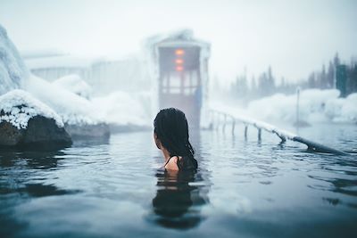 Source d'eau chaude - Alaska en hiver - Etats-Unis