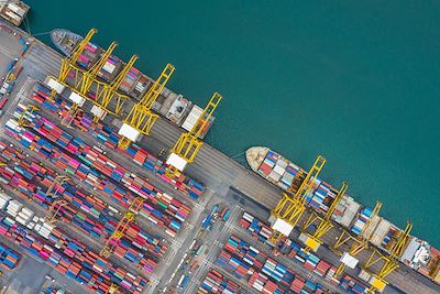 Vue aérienne d'un port industriel - Pays-Bas